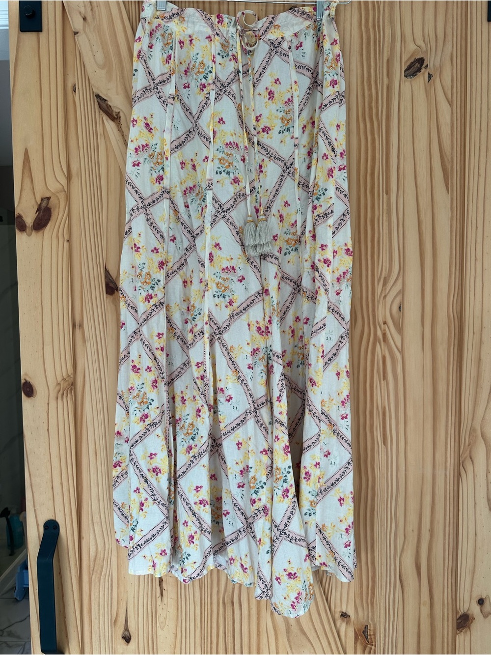 Free People Cream Floral Wide Leg Pants - Picture 2 of 3